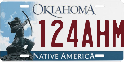 OK license plate 124AHM