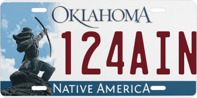 OK license plate 124AIN