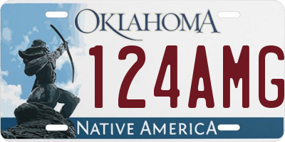 OK license plate 124AMG