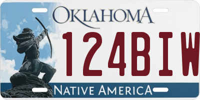 OK license plate 124BIW