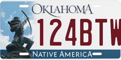 OK license plate 124BTW