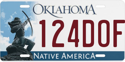 OK license plate 124DOF