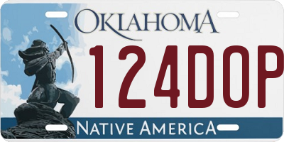 OK license plate 124DOP