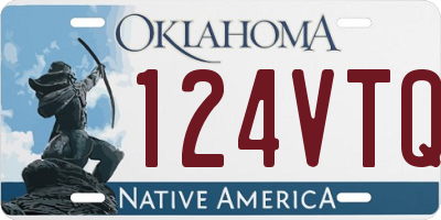 OK license plate 124VTQ