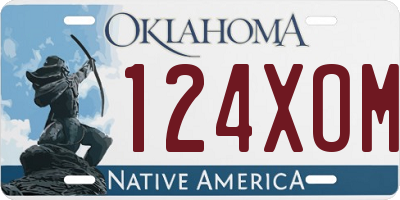 OK license plate 124XOM