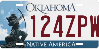 OK license plate 124ZPW