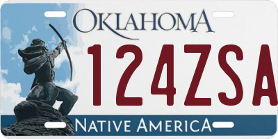 OK license plate 124ZSA