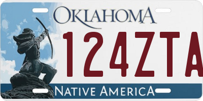 OK license plate 124ZTA