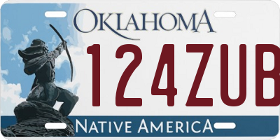 OK license plate 124ZUB