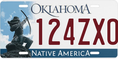 OK license plate 124ZXO
