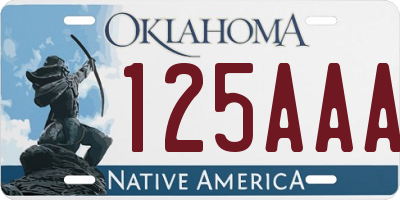 OK license plate 125AAA