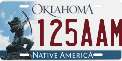 OK license plate 125AAM