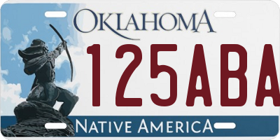 OK license plate 125ABA
