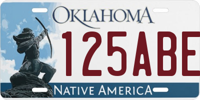 OK license plate 125ABE