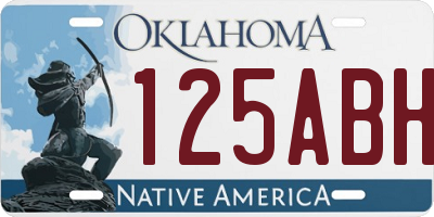 OK license plate 125ABH