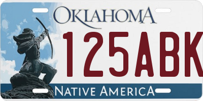 OK license plate 125ABK