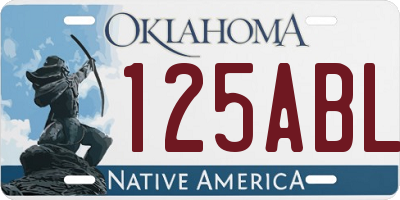 OK license plate 125ABL