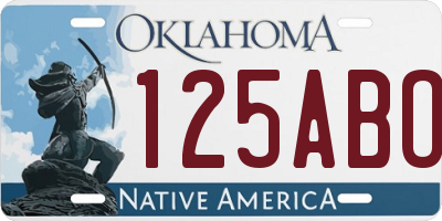 OK license plate 125ABO