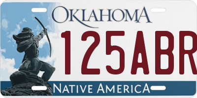 OK license plate 125ABR