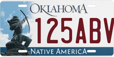 OK license plate 125ABV