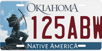OK license plate 125ABW