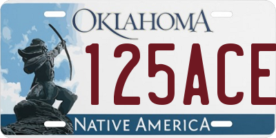 OK license plate 125ACE