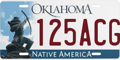 OK license plate 125ACG