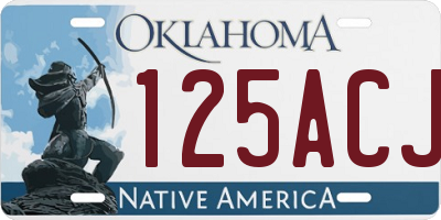 OK license plate 125ACJ
