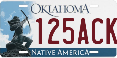 OK license plate 125ACK