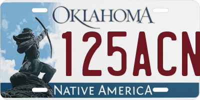 OK license plate 125ACN
