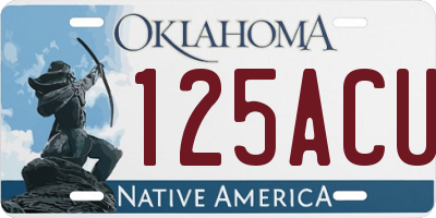 OK license plate 125ACU