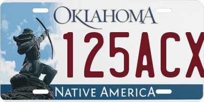 OK license plate 125ACX