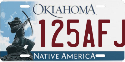 OK license plate 125AFJ