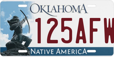 OK license plate 125AFW