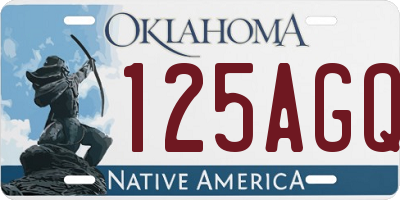 OK license plate 125AGQ