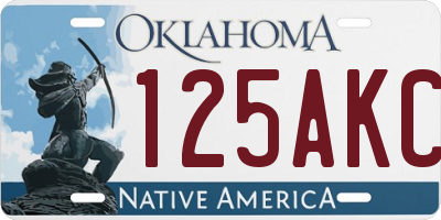 OK license plate 125AKC