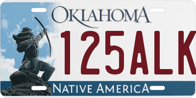OK license plate 125ALK