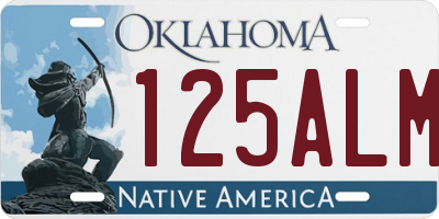 OK license plate 125ALM