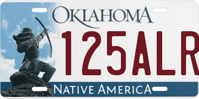 OK license plate 125ALR