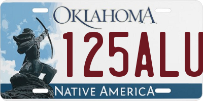 OK license plate 125ALU