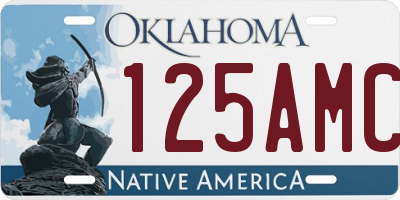 OK license plate 125AMC