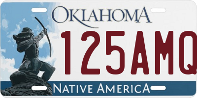 OK license plate 125AMQ