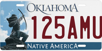 OK license plate 125AMU
