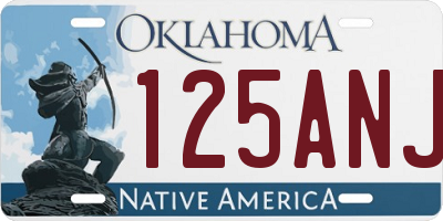 OK license plate 125ANJ