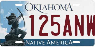OK license plate 125ANW