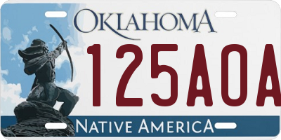 OK license plate 125AOA