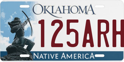 OK license plate 125ARH