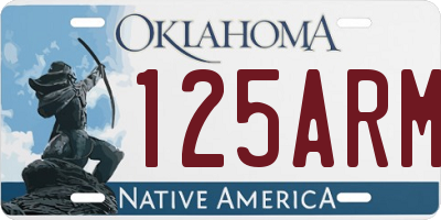 OK license plate 125ARM