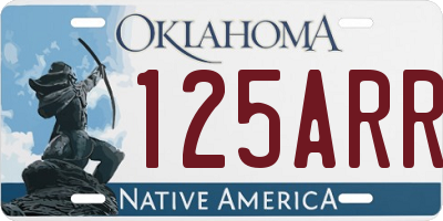 OK license plate 125ARR