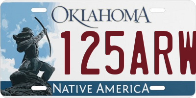 OK license plate 125ARW